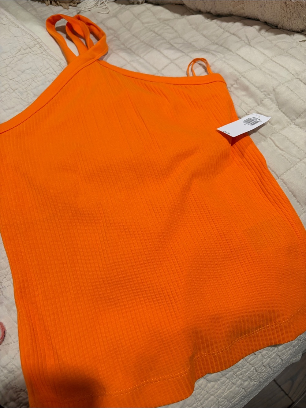 Old Navy Bright Orange Ribbed Tank Top